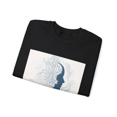 Evolution Empowered Crewneck Sweatshirt — Tech Circuit Brain Graphic