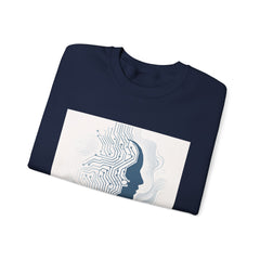 Evolution Empowered Crewneck Sweatshirt — Tech Circuit Brain Graphic