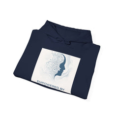 Empowered By Mindfulness Hoodie — Abstract Brain Silhouette Mental Health Awareness Sweatshirt