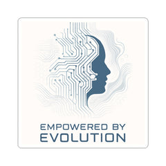 Empowered by Evolution Sticker — Tech Circuit Brain Kiss-Cut Sticker