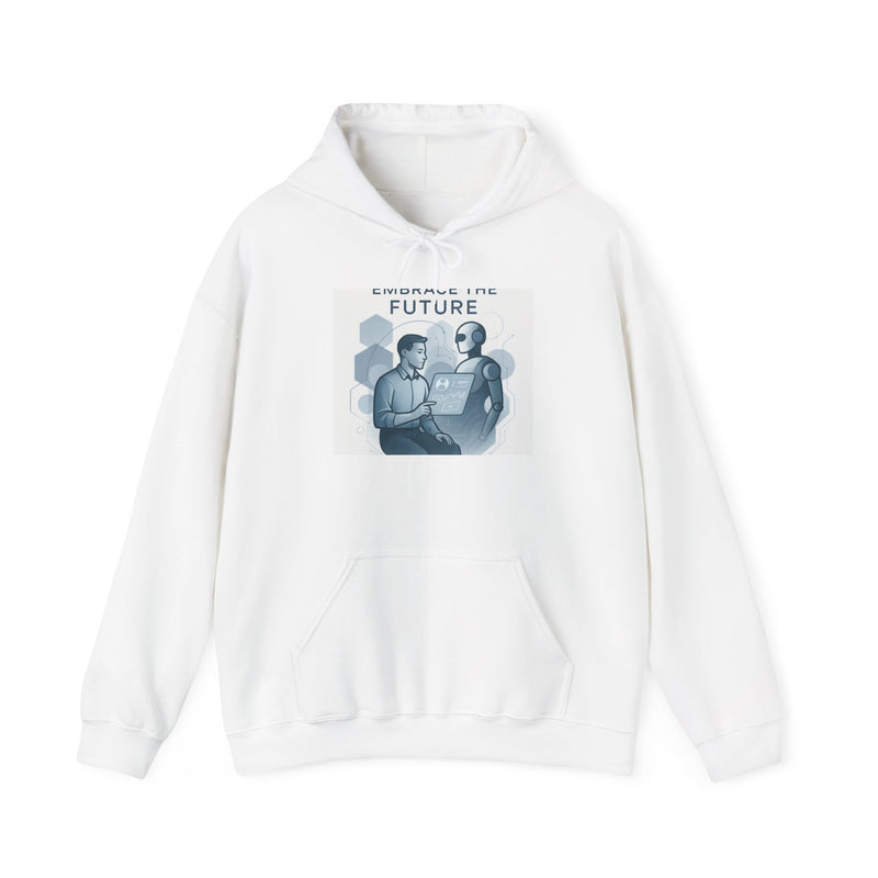 Hoodie - Embracing the Future Vintage Tech Illustration Hoodie