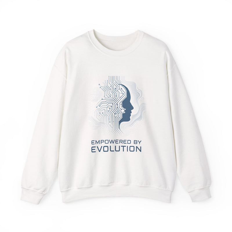 Evolution Empowered Crewneck Sweatshirt — Tech Circuit Brain Graphic