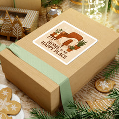 Sticker — "Home Is My Happy Place" Cozy Armchair Decorative Sticker
