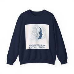 Evolution Empowered Crewneck Sweatshirt — Tech Circuit Brain Graphic