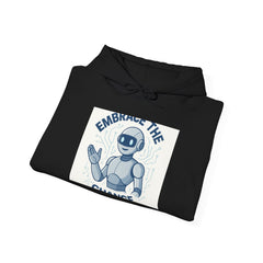 Hoodie — "Embrace the Future" Robot Graphic Pullover