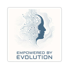 Empowered by Evolution Sticker — AI Circuit Brain Kiss-Cut Decal