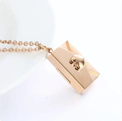 Hidden Message Heart Envelope Pendant Necklace