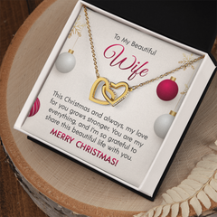 Interlocking Hearts Necklace-To My Beautiful Wife