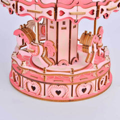 3D Carousel Horse Wooden Jigsaw Puzzle Model Kit